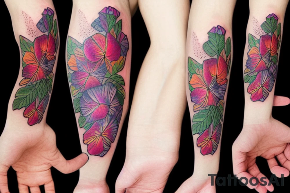 morning glory flowers tattoo idea