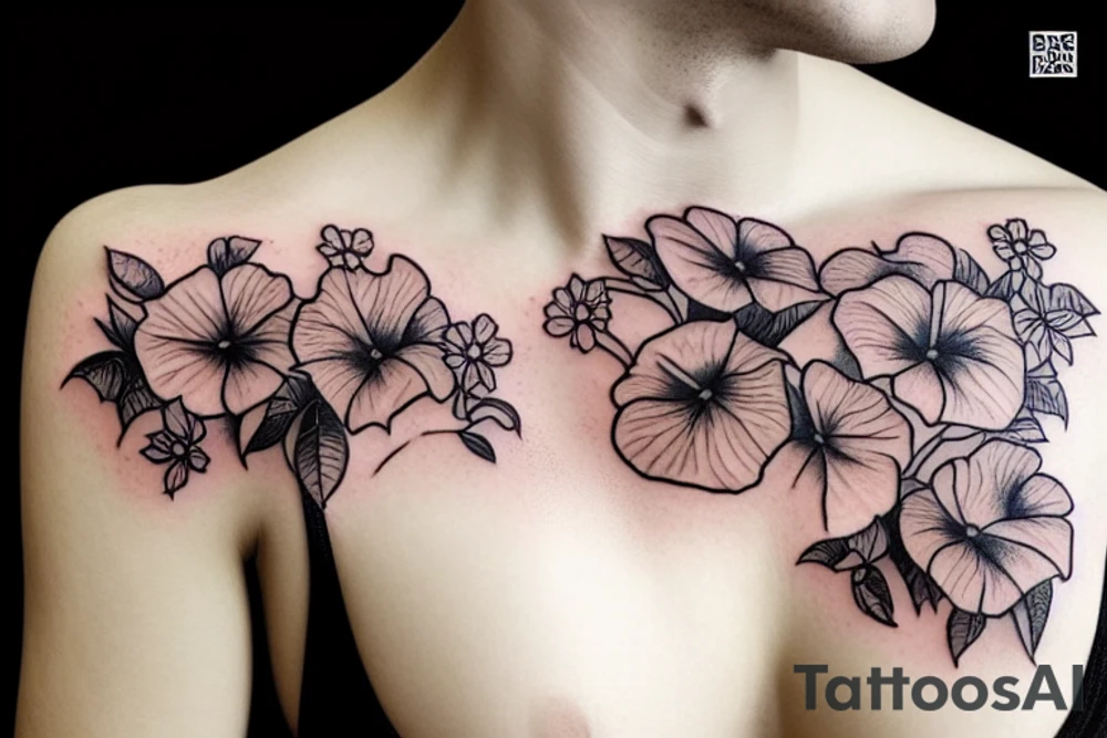 morning glory flowers tattoo idea