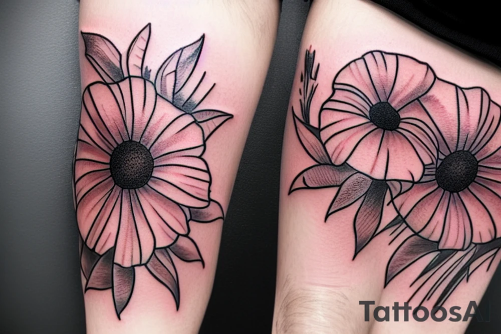 morning glory flowers tattoo idea
