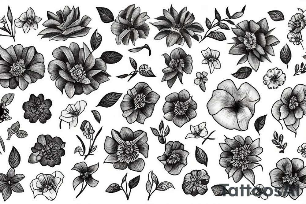 morning glory flowers tattoo idea