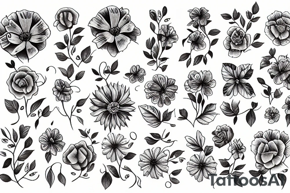 morning glory flowers tattoo idea