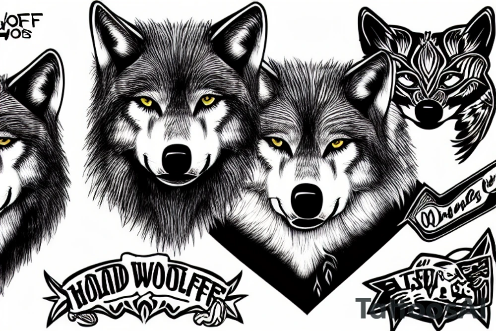 A head of a wolf tattoo idea