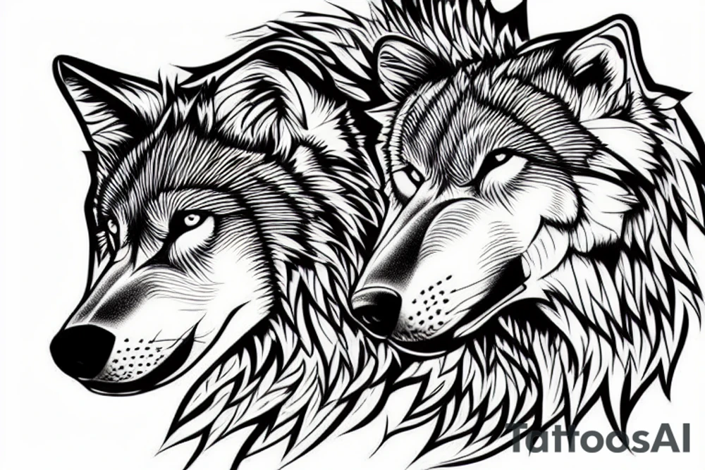 A head of a wolf tattoo idea