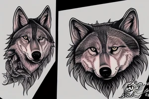 A head of a female wolf tattoo idea