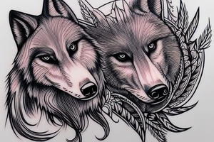 A head of a female wolf tattoo idea
