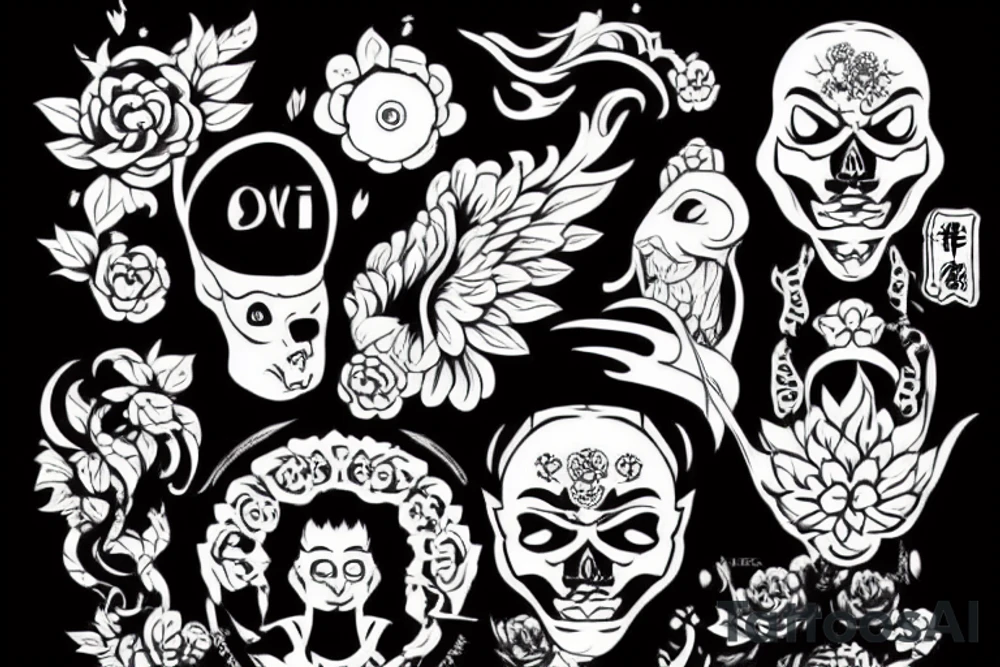 Самурай с мечем в доспехах tattoo idea