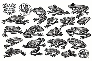 Frog and fighting tattoo idea