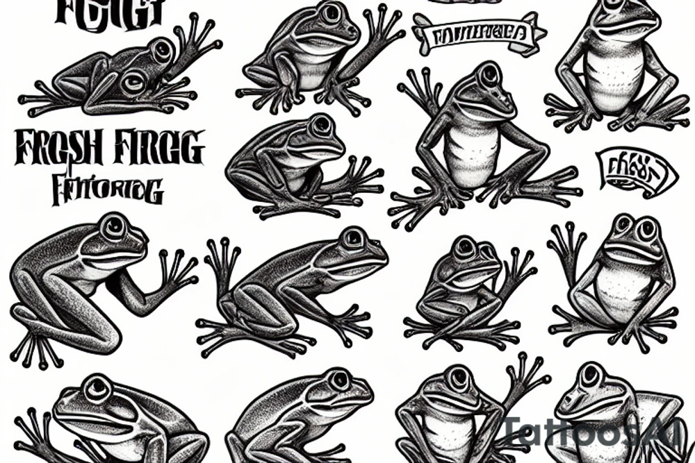Frog and fighting tattoo idea