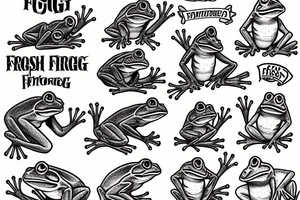 Frog and fighting tattoo idea