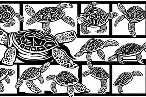 A turtle surfing tattoo idea