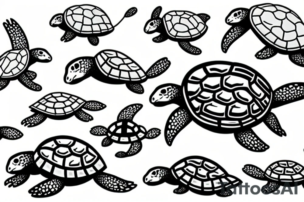 A turtle surfing tattoo idea