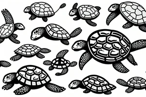 A turtle surfing tattoo idea