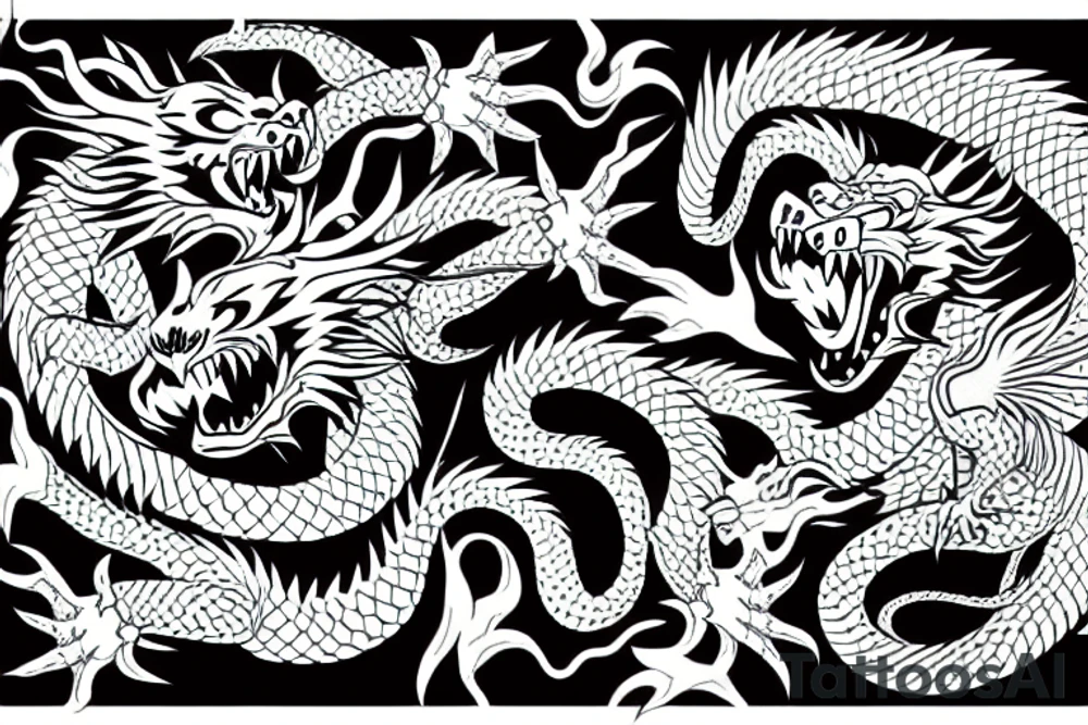 Dragon fighting a tiger tattoo idea