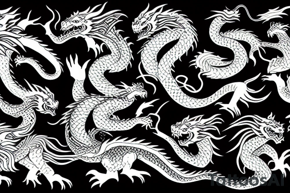 Dragon fighting a tiger tattoo idea