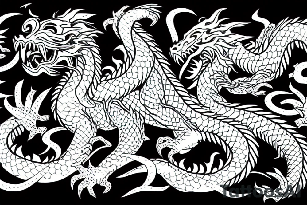 Dragon fighting a tiger tattoo idea