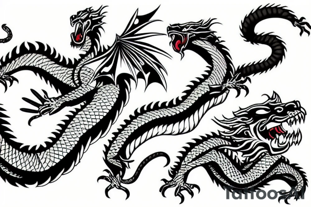 Dragon fighting a tiger tattoo idea