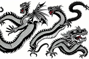Dragon fighting a tiger tattoo idea