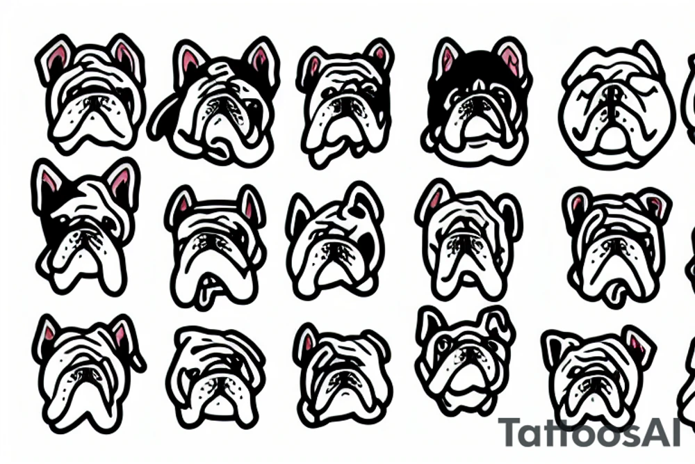 bulldog with katana tattoo idea