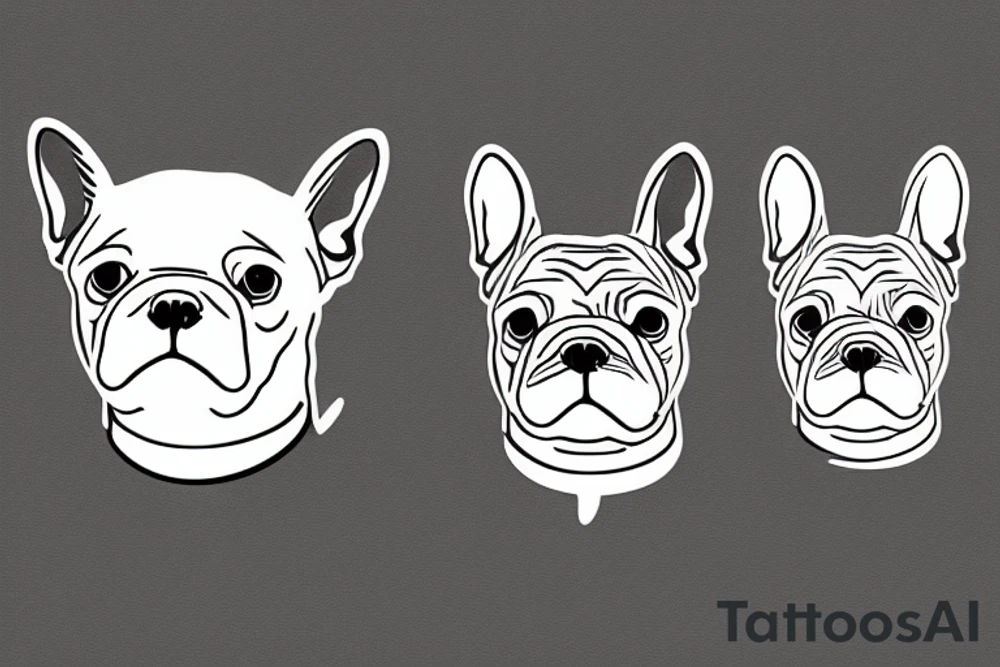 french bulldog with sword tattoo idea