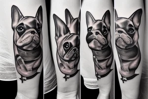 french bulldog with sword tattoo idea