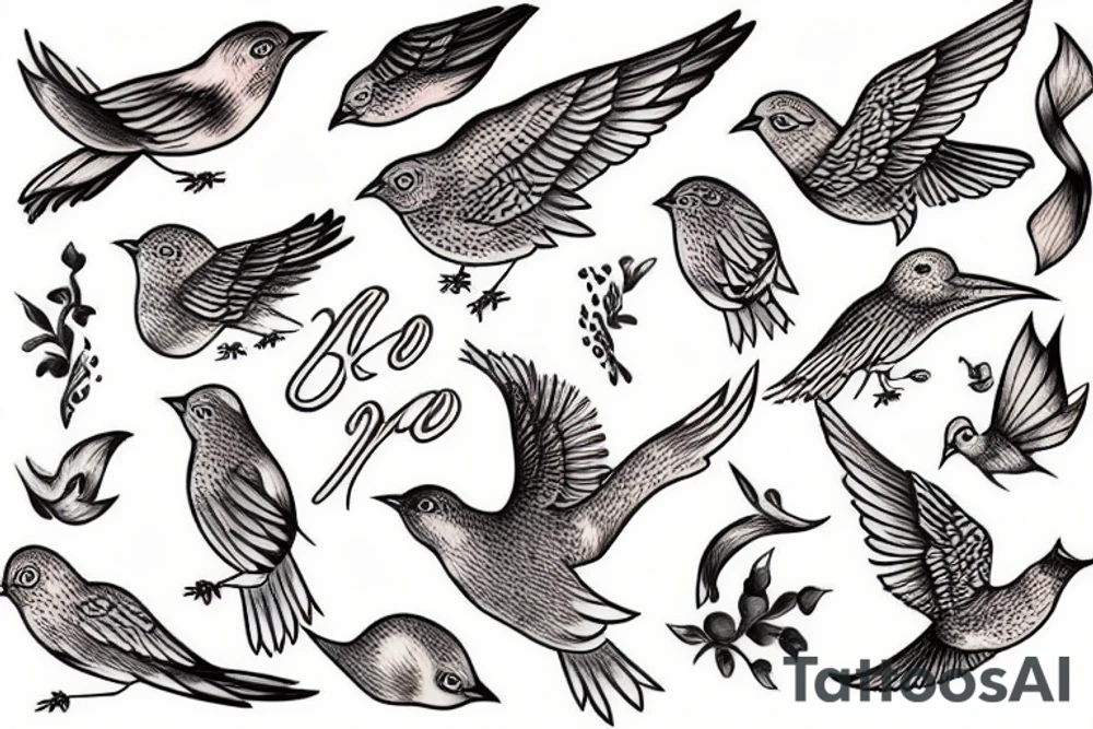 bird in water tattoo idea