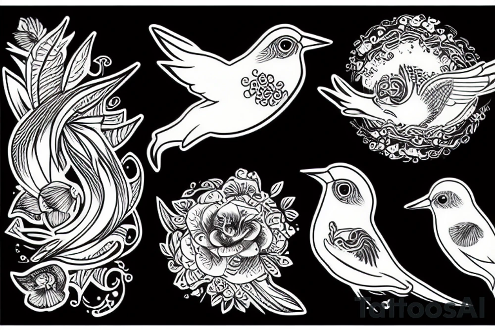 bird in water tattoo idea