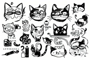 Cat with laptop tattoo idea
