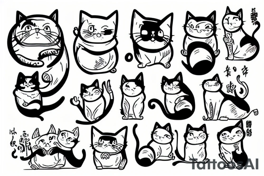 Fat cat tattoo idea
