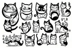 Fat cat tattoo idea
