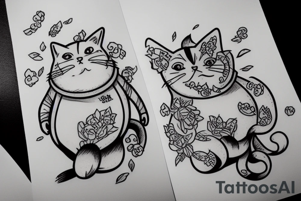 Fat cat tattoo idea