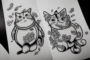 Fat cat tattoo idea