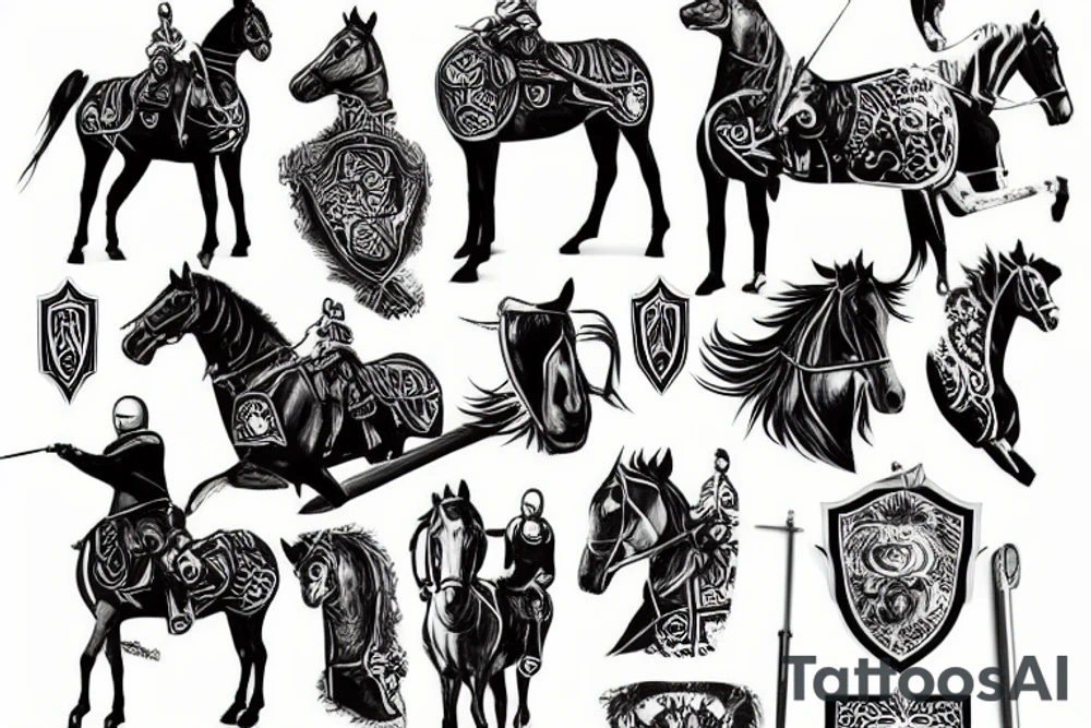 knight on horse tattoo idea