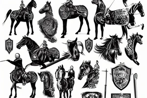 knight on horse tattoo idea