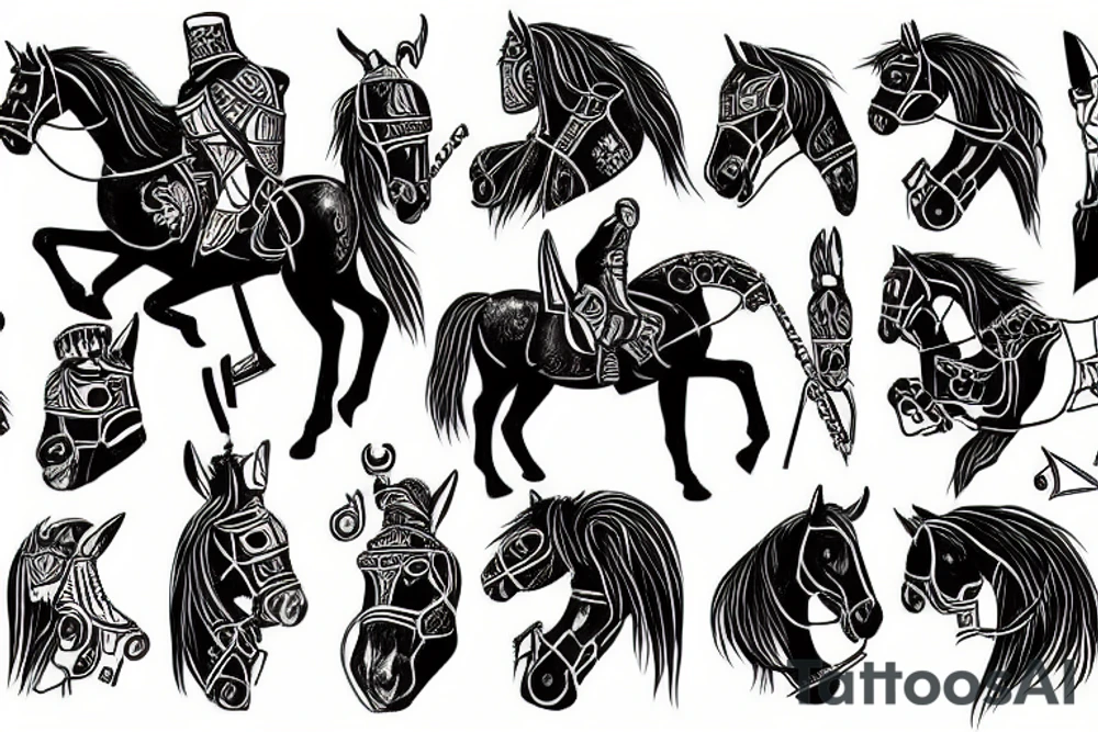 knight on horse tattoo idea