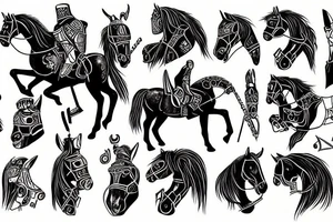 knight on horse tattoo idea