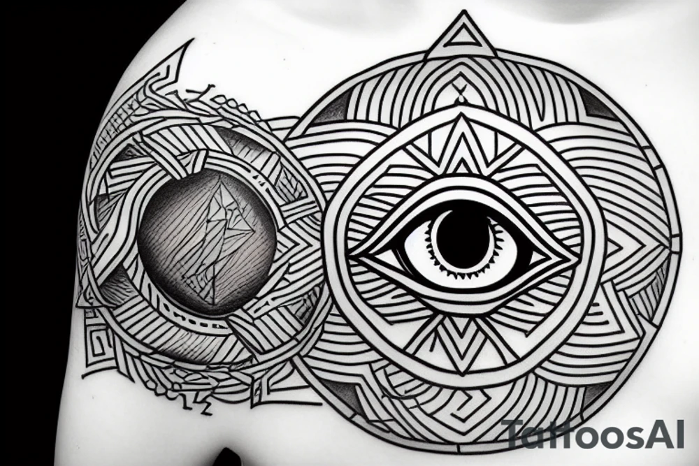 all-seeing eye on earth tattoo idea