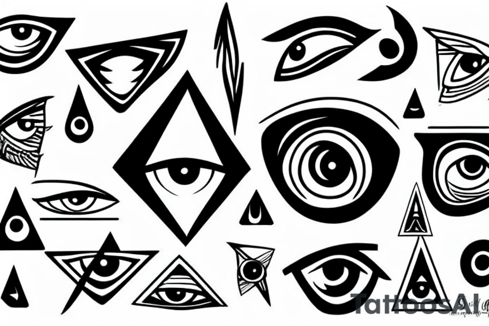all seeing eye in the air tattoo idea