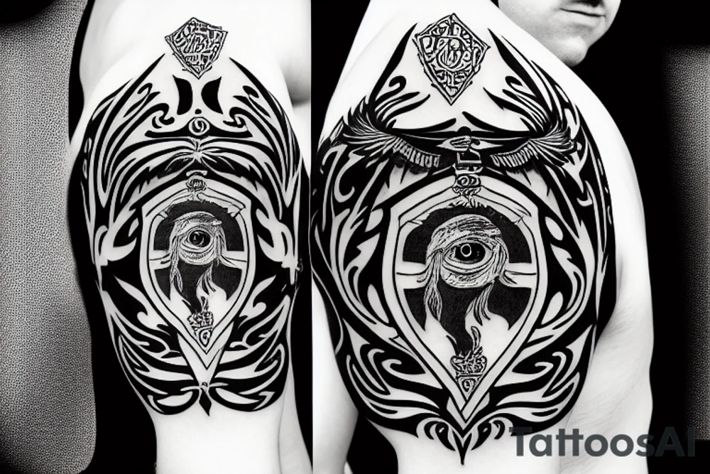 coat of arms in the eye tattoo idea