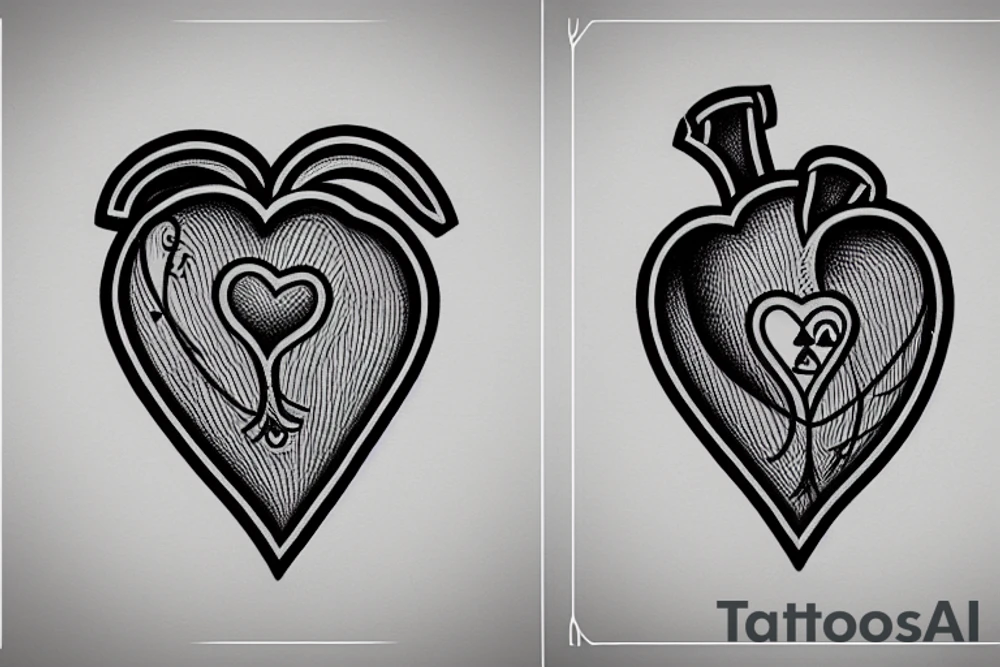 An ace of hearts with an anatomically correct heart tattoo idea