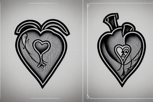 An ace of hearts with an anatomically correct heart tattoo idea
