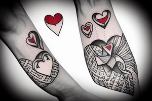 An ace of hearts with an anatomically correct heart tattoo idea