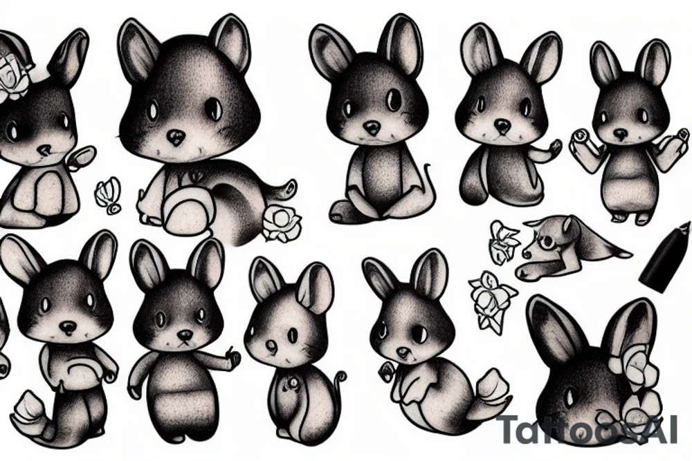 a sylvanian family tattoo idea