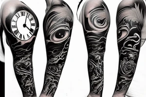 melting clock tattoo idea