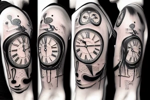 melting clock tattoo idea