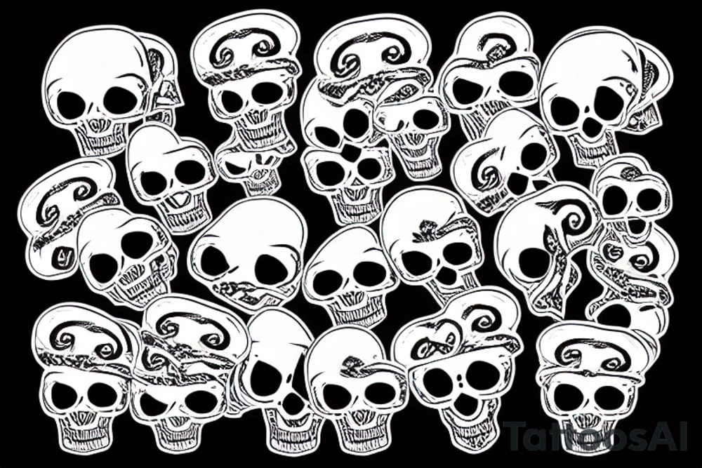 skull with heart and card tattoo idea