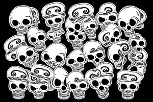 skull with heart and card tattoo idea