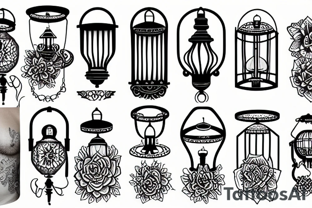 Oil lamp lantern tattoo idea