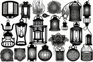 Oil lamp lantern tattoo idea