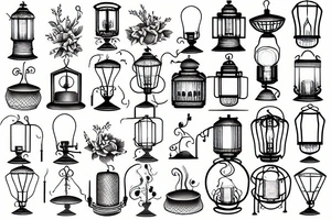 Oil lamp lantern tattoo idea