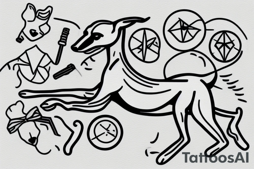 whippet running tattoo idea